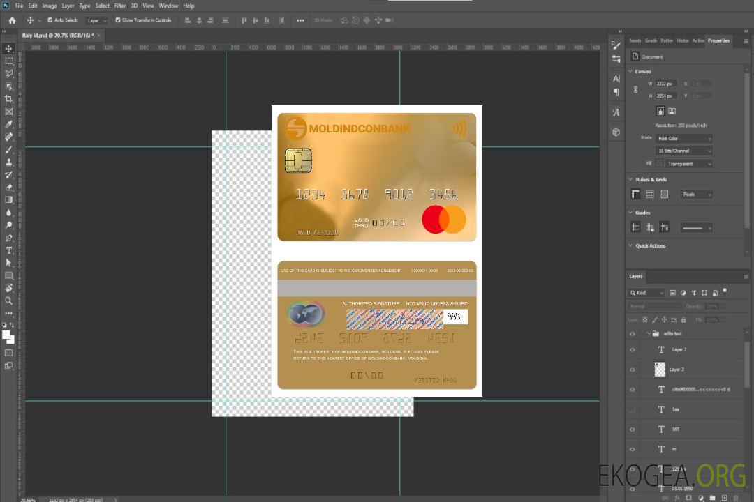 Moldavie MoldindconBank carte de crédit d'or template Moldavie MoldindconBank carte de crédit d'or template